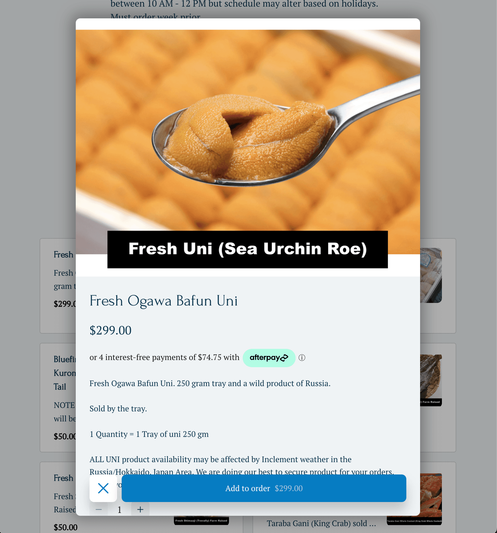 Mitchs backdoor ordering Uni options made by Banzai Websites